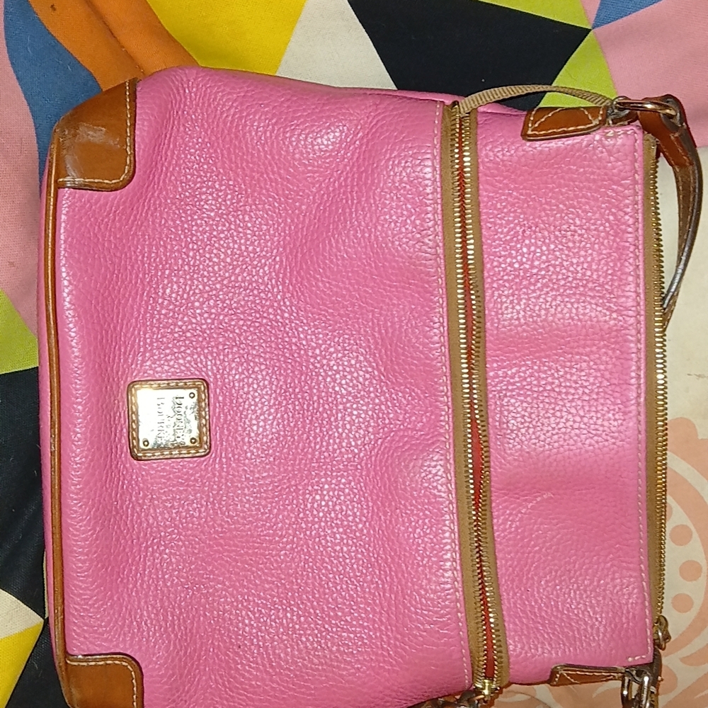Dooney & Bourke Pink and Brown Shoulder Bag - Picture 2 of 4